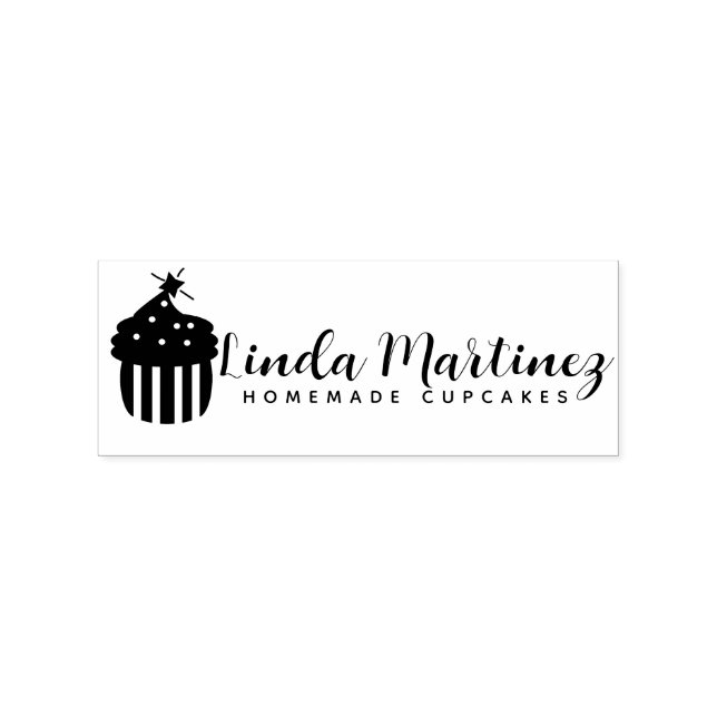 Bäckerei Cupcake Baker Logo für hausgemachte Schri Gummistempel (Prägung)