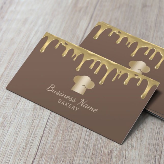 Bäckerei Cupcake Cakes & Süßigkeiten Koch Hat Gold Visitenkarte (Von Creator hochgeladen)