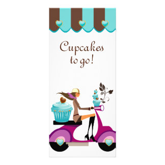 Bäckerei Cupcake Scooter Blue Canopy Werbekarte