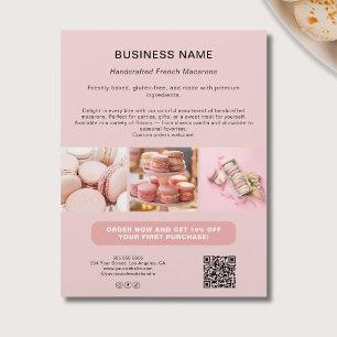 Bäckerei Custom Foto QR Social Media Pink Business Flyer