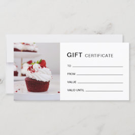 Bäckerei Custom Foto QR Weißes Geschenkgutschein