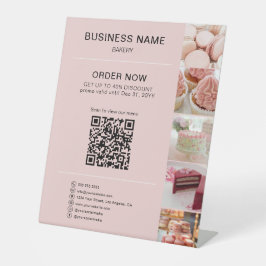 Bäckerei Custom Foto Social Media QR Sockelschild