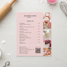 Bäckerei Custom Price List Foto Social Media QR