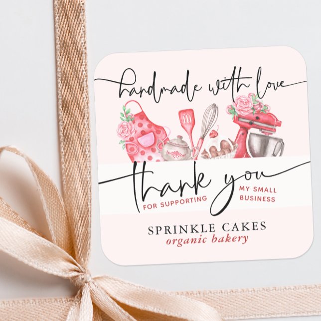 Bäckerei Danke Classic Quadratischer Aufkleber (Von Creator hochgeladen)