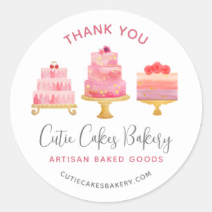 Bäckerei Dankeschön 3 Rosafarben Kuchen Gebäck Des Runder Aufkleber