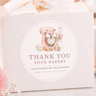 Bäckerei-Dankeschön-Torte-Mixer-Blush-Pink-Etikett Runder Aufkleber