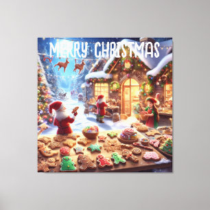 Bäckerei des Weihnachtsmanns Leinwanddruck