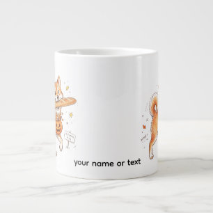 Bäckerei-Dieb Shiba Inu - Süßer Hund trägt Französ Jumbo-Tasse