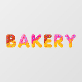 Bäckerei Donut Cartoon Biscuit Glazed Sprinkles Fensteraufkleber