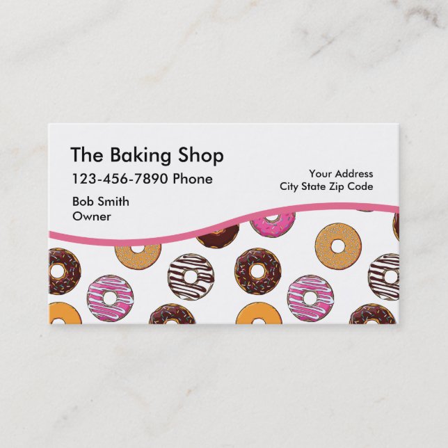 Bäckerei Doughnut Business Cards Visitenkarte (Vorderseite)