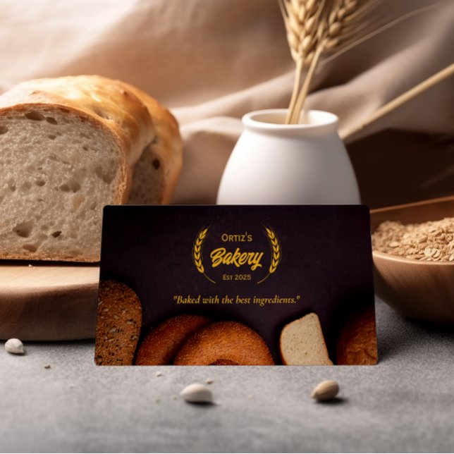 Bäckerei | Elegante Golden Wheat Visitenkarte (Von Creator hochgeladen)