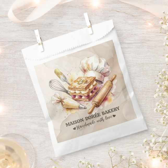 Bäckerei Geschäft Konditor Dessert Süßigkeiten Kuc Geschenktütchen (Ausgeschnitten)