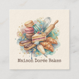 Bäckerei Geschäft Konditor Dessert Süßigkeiten Kuc Quadratische Visitenkarte
