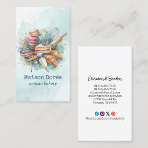 Bäckerei Geschäft Konditor Dessert Süßigkeiten Kuc Visitenkarte