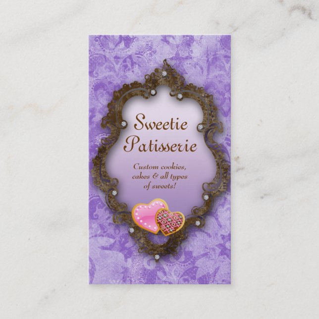 Bäckerei-Geschäfts-Karten-Plätzchen Vintages Brown Visitenkarte (Vorderseite)