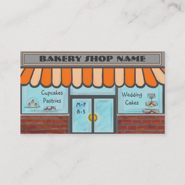 Bäckerei-Geschäftskarten der Orange vollständig Visitenkarte (Vorderseite)