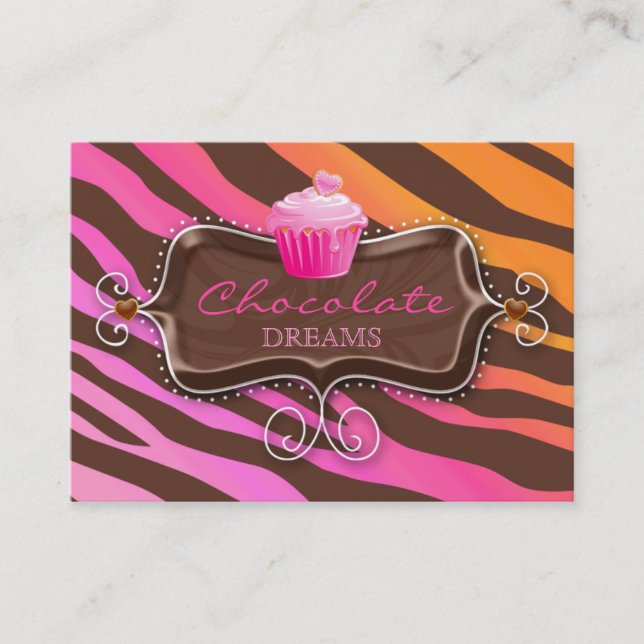 Bäckerei-Geschenkgutschein-Schokoladen-Kuchen-Rosa Rabattkarte (Vorderseite)