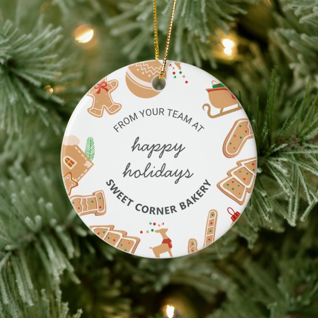 Bäckerei Gingerbread Holiday Backen Weihnachtsbaum Keramik Ornament (Baum)