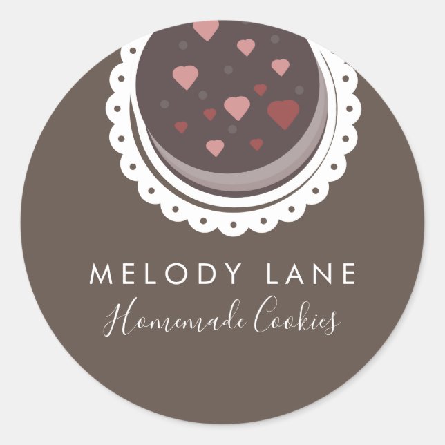Bäckerei hausgemachte Cookies Biscuits Dolly Gezei Runder Aufkleber (Vorderseite)