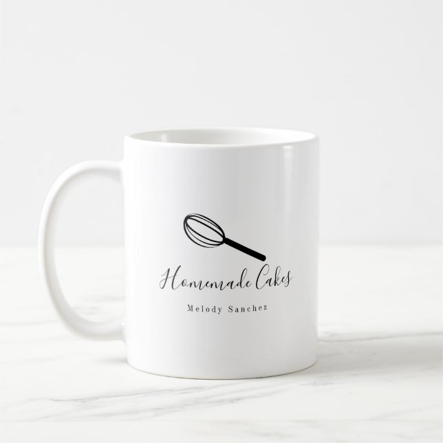 Bäckerei hausgemachte Kuchen Biscuits handgezeichn Kaffeetasse (Links)