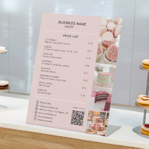 Bäckerei Individuelle Foto Social Media QR Preisli Sockelschild