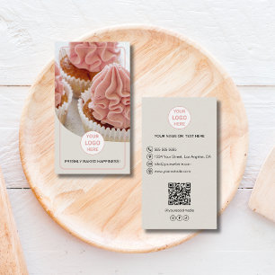 Bäckerei Individuelles Foto-Logo QR Geschäftskarte Visitenkarte