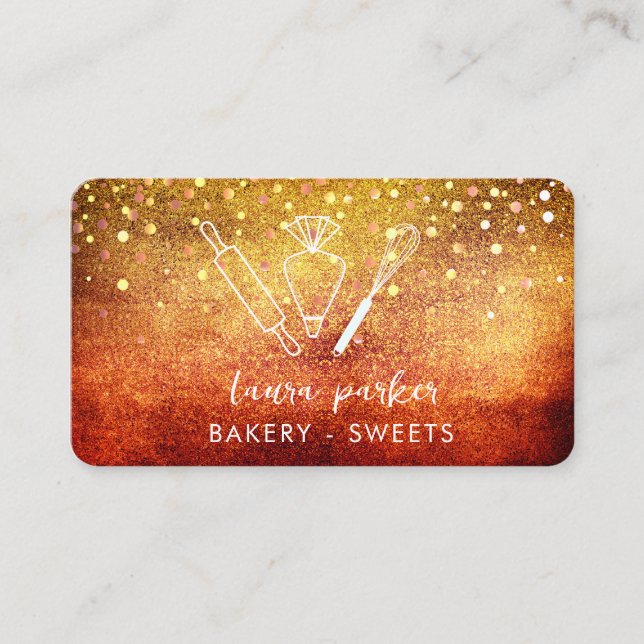 Bäckerei Koch mit Whisk Rolling Button Piping Tasc Visitenkarte (Vorderseite)