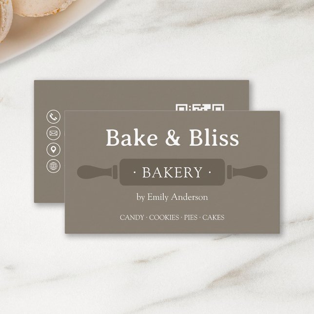 Bäckerei Koch Moderner Visitenkarte (Create your own Bakery Business Card with custom QR code by MINTIC DESIGN STUDIO)