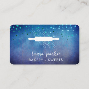 Bäckerei Koch Rolling Button Blue Pastry Handmade Visitenkarte