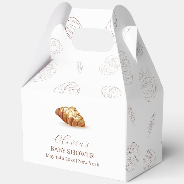 Bäckerei Konditorei in Oven Babydusche Geschenkschachtel (Rückseite)