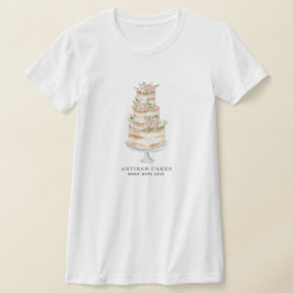 Bäckerei Konditorei Koch Aquarell Rosa Blumenkuche T-Shirt