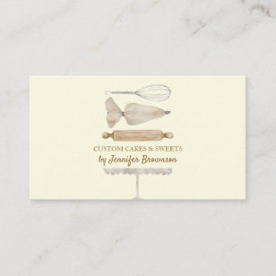 Bäckerei Konditorei Koch Creative Cake Beige Vanil Visitenkarte