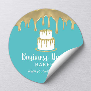 Bäckerei Konditorei Koch Gold Cake Logo Modern Tür Runder Aufkleber