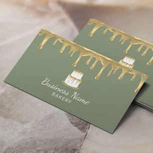 Bäckerei Konditorei Koch Gold Tropfen Cake Sage Gr Visitenkarte