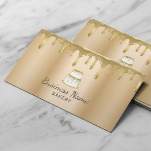 Bäckerei Konditorei Koch Moderne Gold Tropfen Cak Visitenkarte