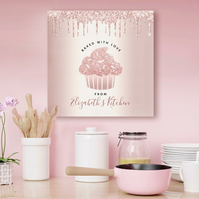 Bäckerei Konditorei Koch Rose Gold Glitzer Tropfen Leinwanddruck (Von Creator hochgeladen)