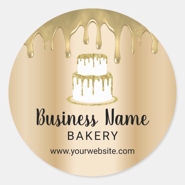 Bäckerei Konditorei Koch Tropfen Cake Logo Modern  Runder Aufkleber (Vorderseite)