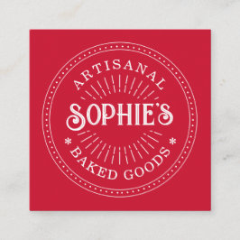 Bäckerei Konditorei Koch Typografie Quadratische Visitenkarte