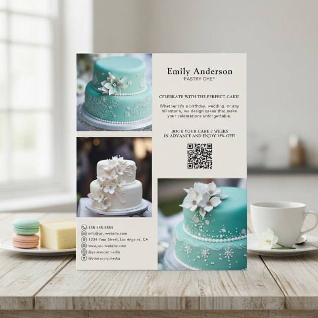 Bäckerei Konditorei Koch Werbeaktion Flyer (Bakery Pastry Chef Promotional Advertising Flyer)