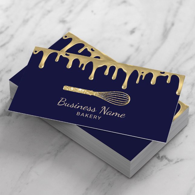 Bäckerei Konditorei Koch Whisky Logo Modern Navy & Visitenkarte (Von Creator hochgeladen)