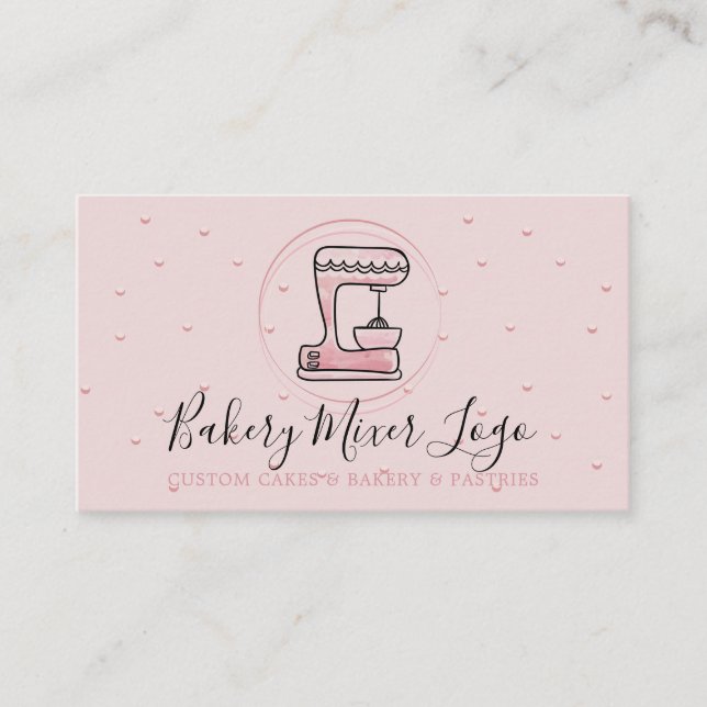 Bäckerei Konditorei Patisserie Logo Circle Pink Visitenkarte (Vorderseite)