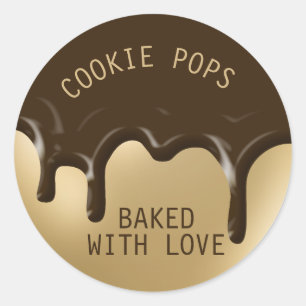 Bäckerei Konditorei Zuckerguss Tropfen Cookie Pop Runder Aufkleber