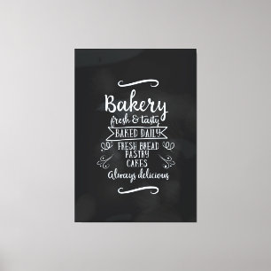 Bäckerei-Kreidetafelplakat im Vintage-Stil Leinwanddruck