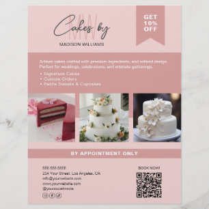 Bäckerei-Kuchen Individuelles Monogramm-Logo Gesch Flyer