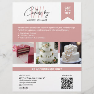 Bäckerei Kuchen Maßgeschneidertes Monogramm Logo G Flyer