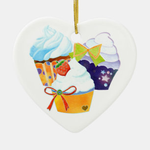 Bäckerei-Kuchen-Party-Herz-Form-Verzierungen Keramik Ornament