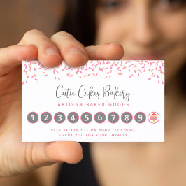 Bäckerei Kuchen Pink Korallen Sprinkles Konditorei Treuekarte