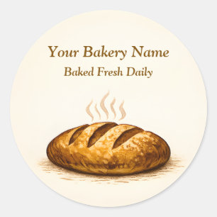 Bäckerei-Logo-Aufkleber - Benutzerdefiniertes Brot Runder Aufkleber