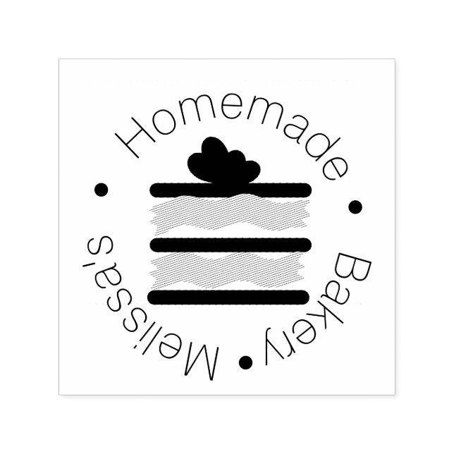 Bäckerei Logo Backkuchen Slice Herz Sprinklen Permastempel (Design)