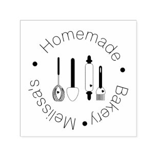Bäckerei-Logo Backutensilien Selbstgebackene Kuche Permastempel